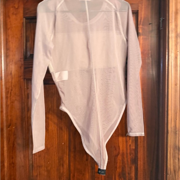 Nike Women's Sheer Long Sleeve Top - Gray and Pink - Picture 2 of 5